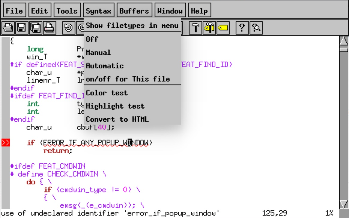 一个估计你不会去用的古老界面的 Vim(Athena 界面) Fig1.1